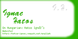 ignac hatos business card